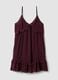 Purple mini dress with ruffles and plunging neckline_4