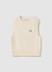 Beige pure cotton regular fit waistcoat with cable knit design_4