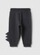 Black pure cotton baby trousers regular fit dinosaur design_1