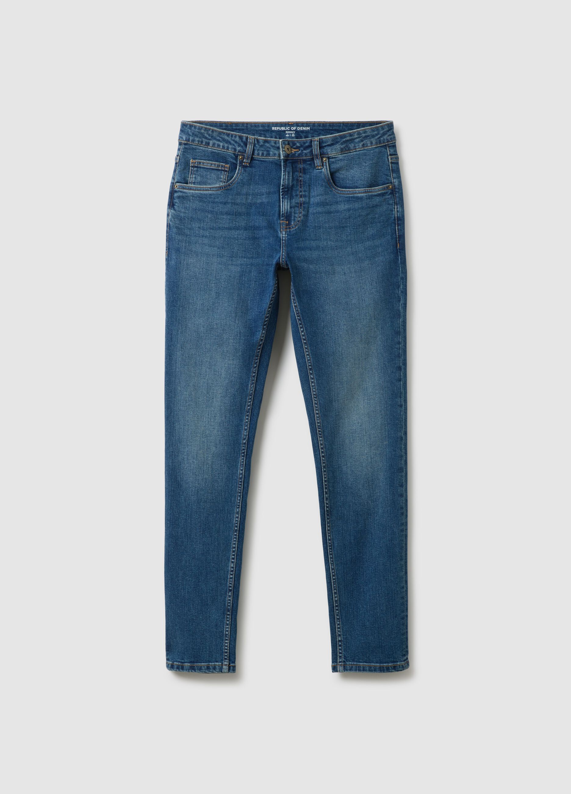 Blue stretchy skinny fit denim cotton jeans