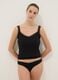 Black pure cotton vest regular fit with lace trim_1