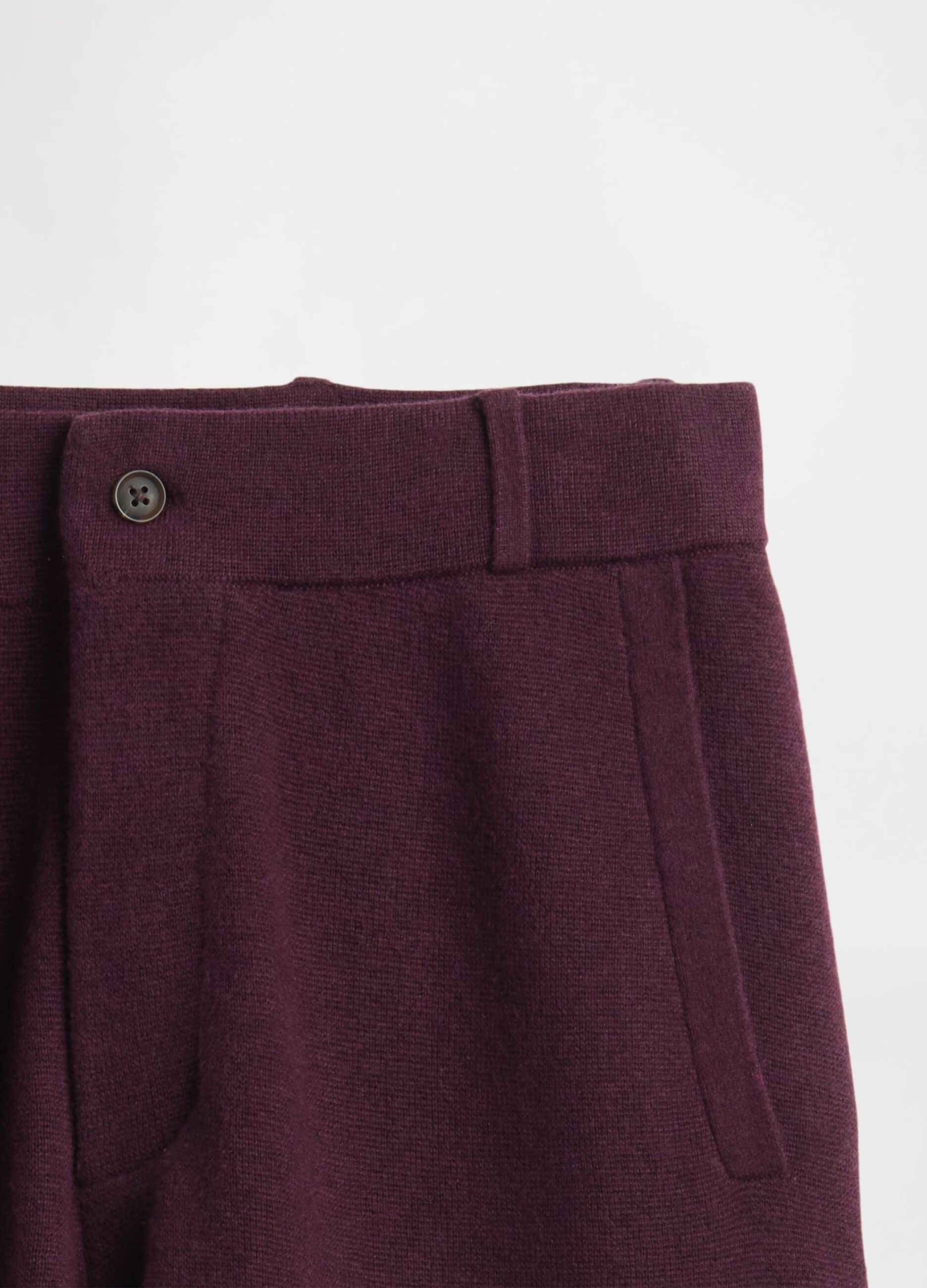 Women's Purple Cotton Blend Trousers