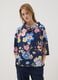Blue floral stretch-cotton top_1