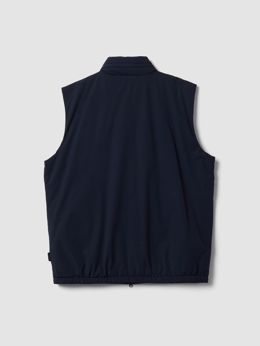 Blue stretch-fabric gilet with zip_5