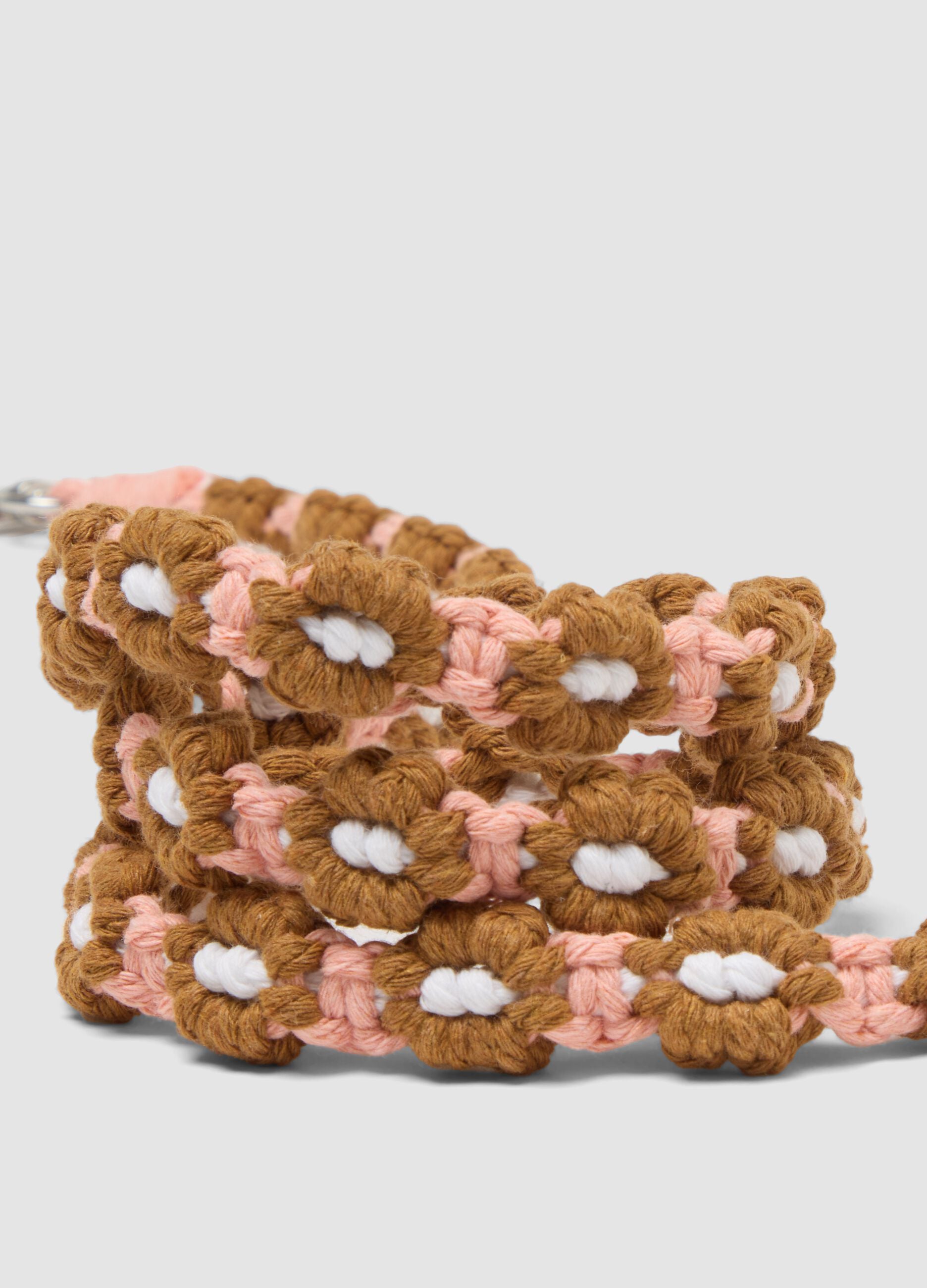 Multicoloured floral strap in pure cotton