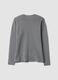 Maglia grigia in misto cotone con scollo serafino regular fit_2