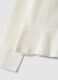 White stretch cotton girl's top regular fit with flower_3