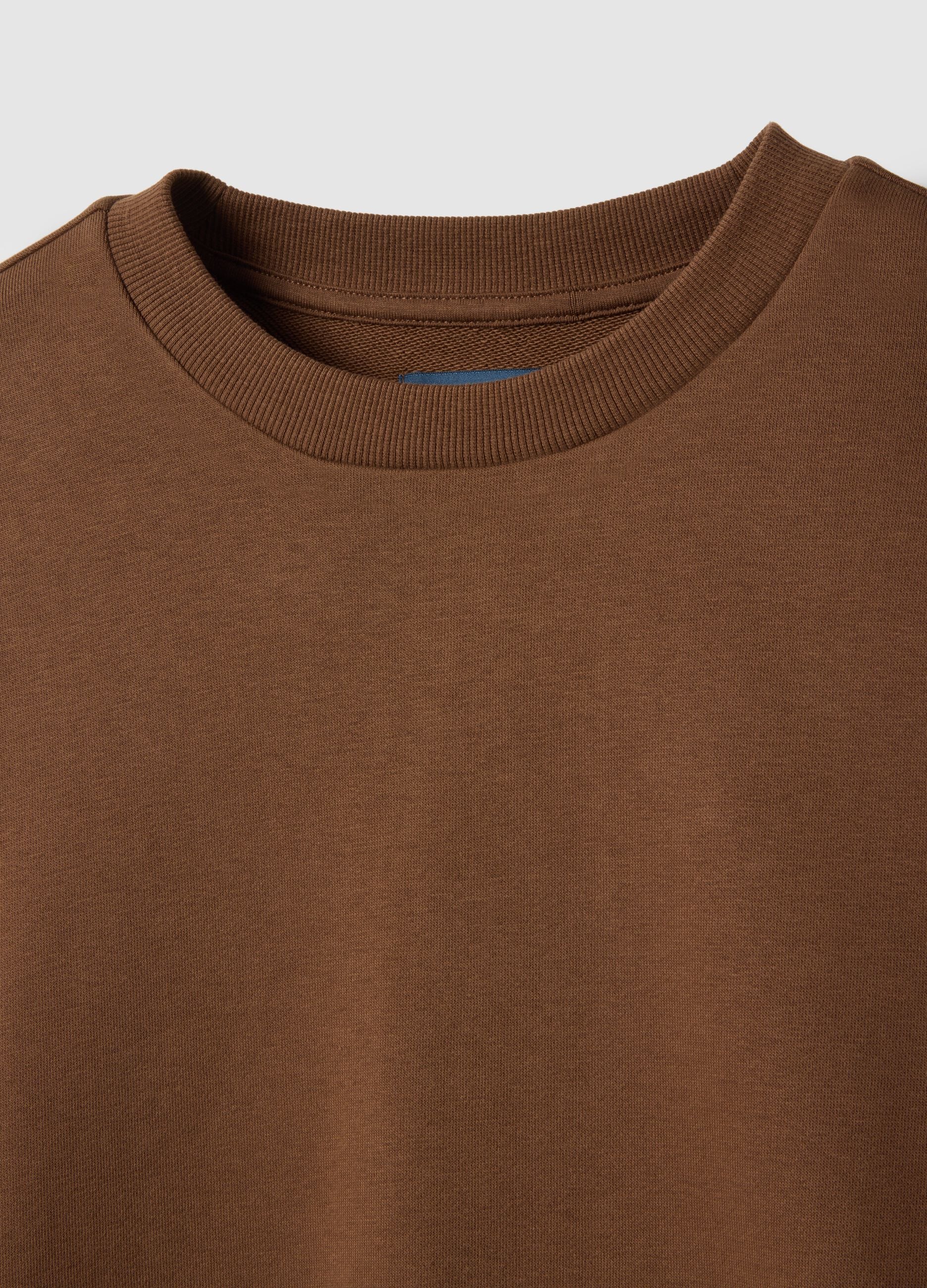 Light grey melange crew neck sweatshirt