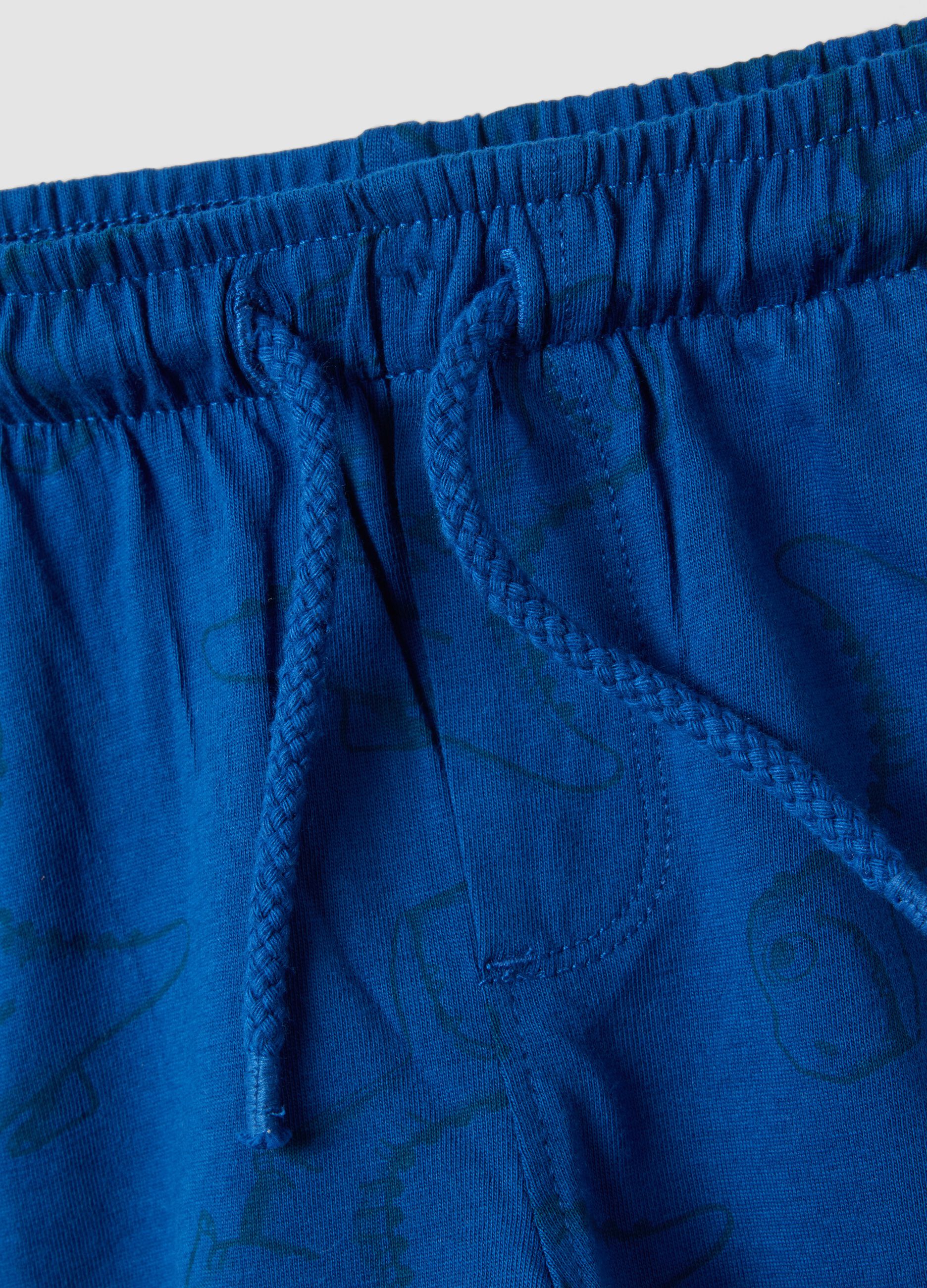 Boys&rsquo; pure cotton blue shorts 2-pack, regular fit