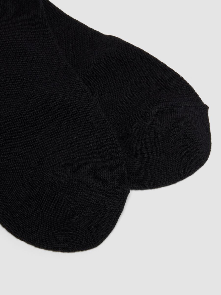 Seven-pack of black ankle socks in organic cotton jersey blend_2