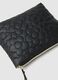 Black pouch with zip and floral pattern_1