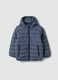 Grey ultralight padded hooded zip jacket for boys_0