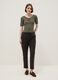 Regular fit green viscose blend T-shirt with bows_0