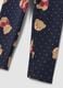 Blue stretch organic cotton leggings with teddy bear print for girls_3