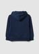 Blue hooded sweatshirt in pure organic cotton, oversized fit, for boys_1