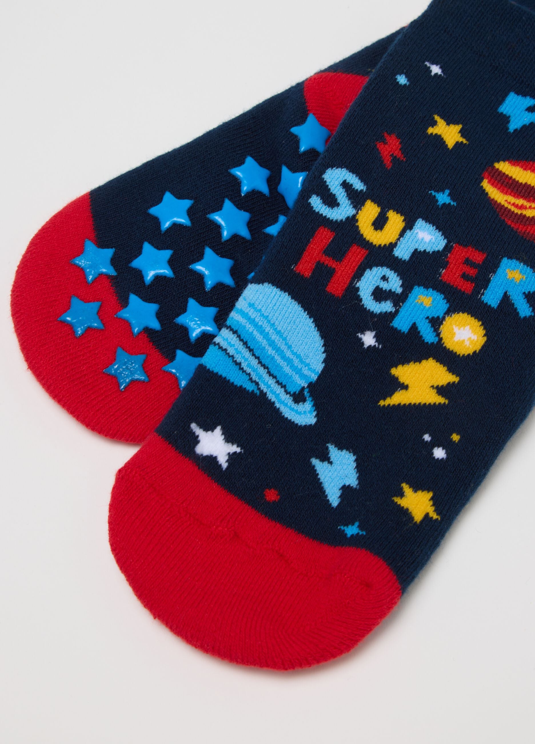 Multipack Kids' Multicolour Non-Slip Socks in Cotton Blend