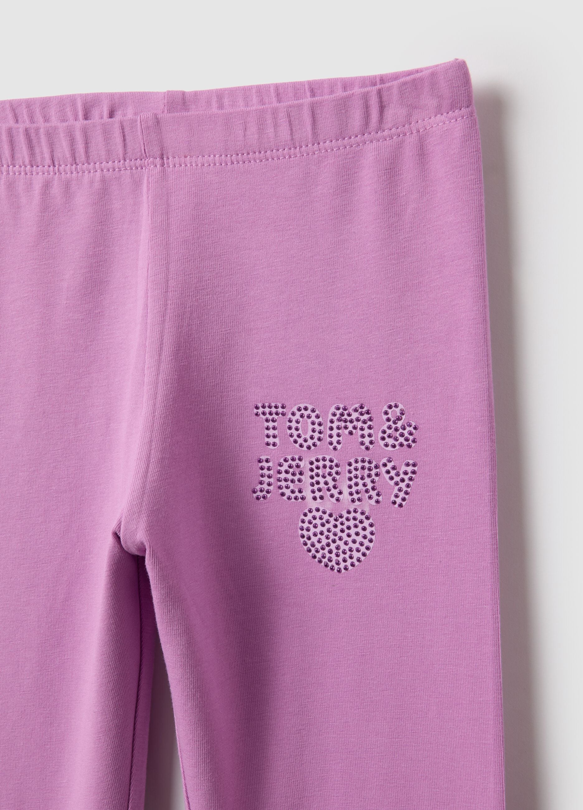 Girls' multicolour stretchy cotton t-shirt and leggings set