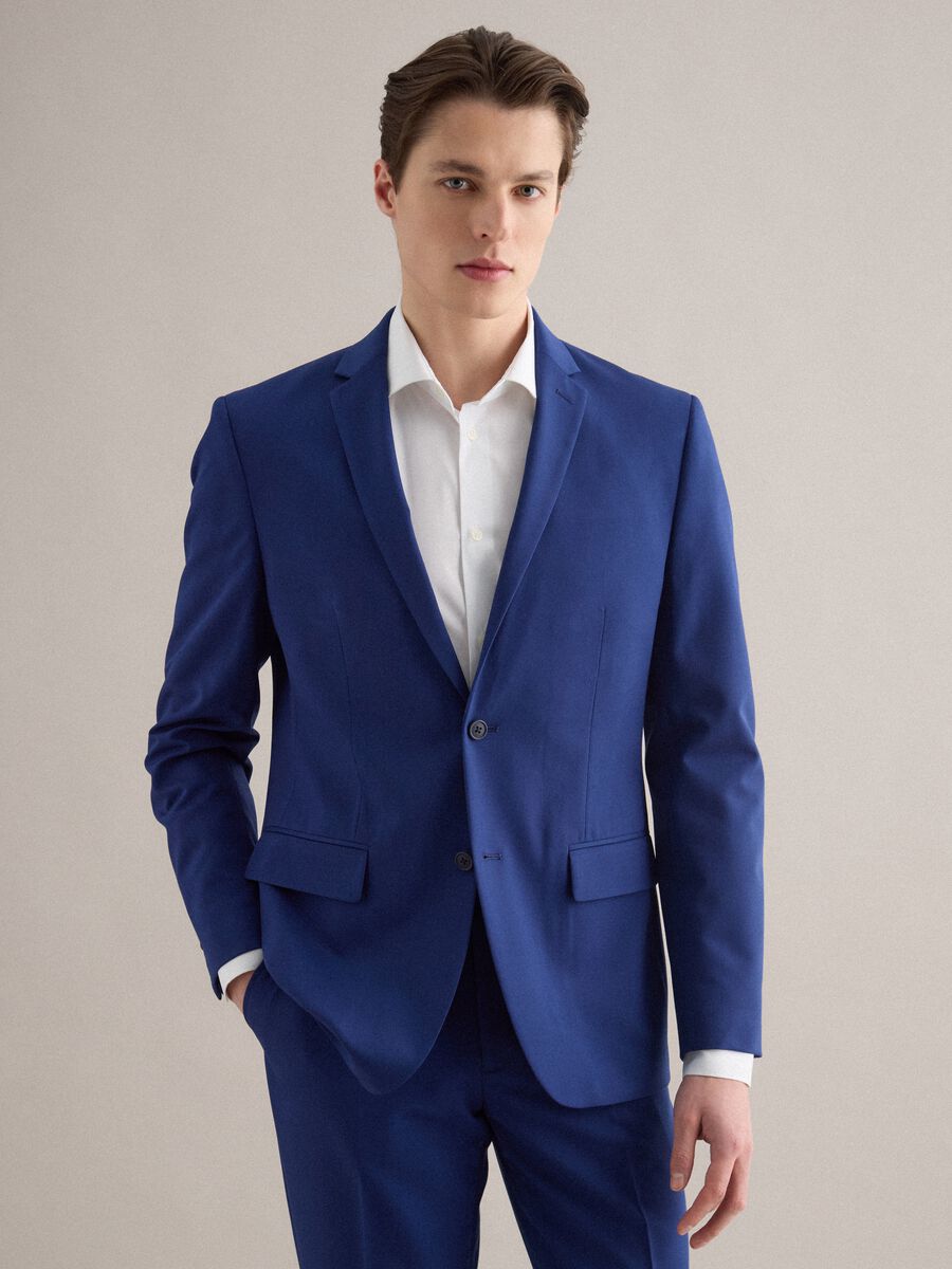 Blazer monopetto blu slim fit_0