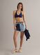 Blue triangle bikini top in stretch fabric_1