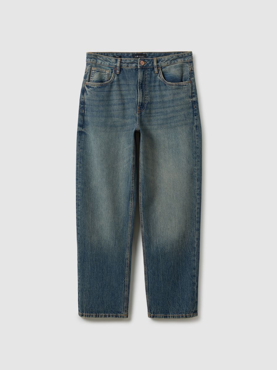 Blue Baggy Jeans in Pure Cotton_4