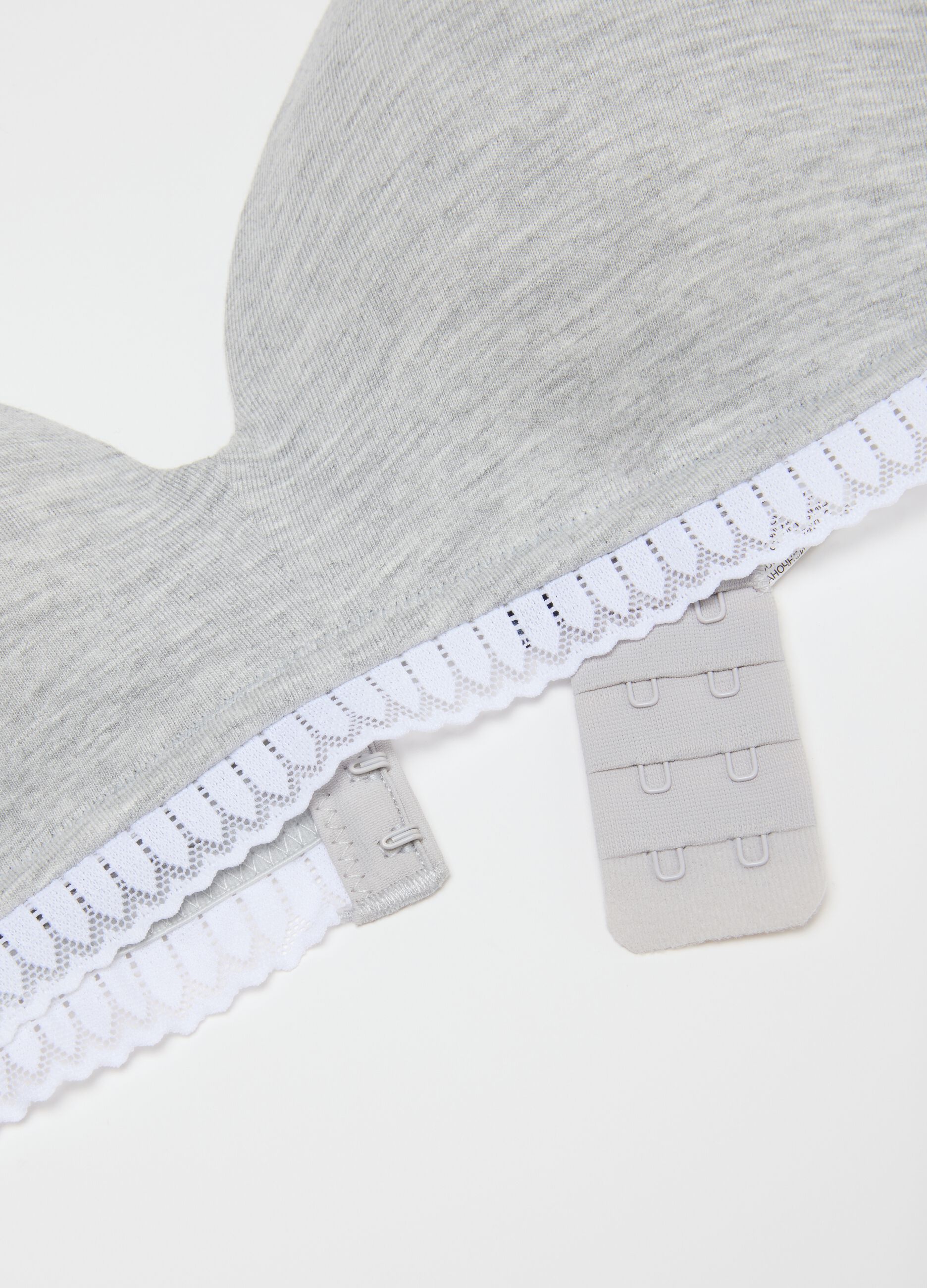 Grey triangle cotton bra with padding