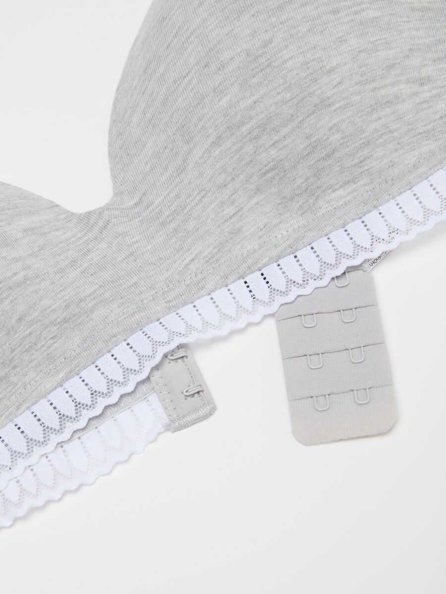 Grey triangle cotton bra with padding_5