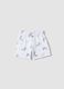 Girls' regular fit white pure cotton shorts with rainbows_1