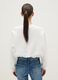 Oversized white cotton blend sweatshirt with V-neck_3