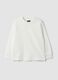 T-shirt bianca in puro cotone girocollo a maniche lunghe per bambino_3