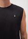 Men&rsquo;s black regular-fit vest top in 100% cotton with embroidery_2