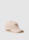 Multi-coloured checked pure cotton baseball cap with embroidery_0