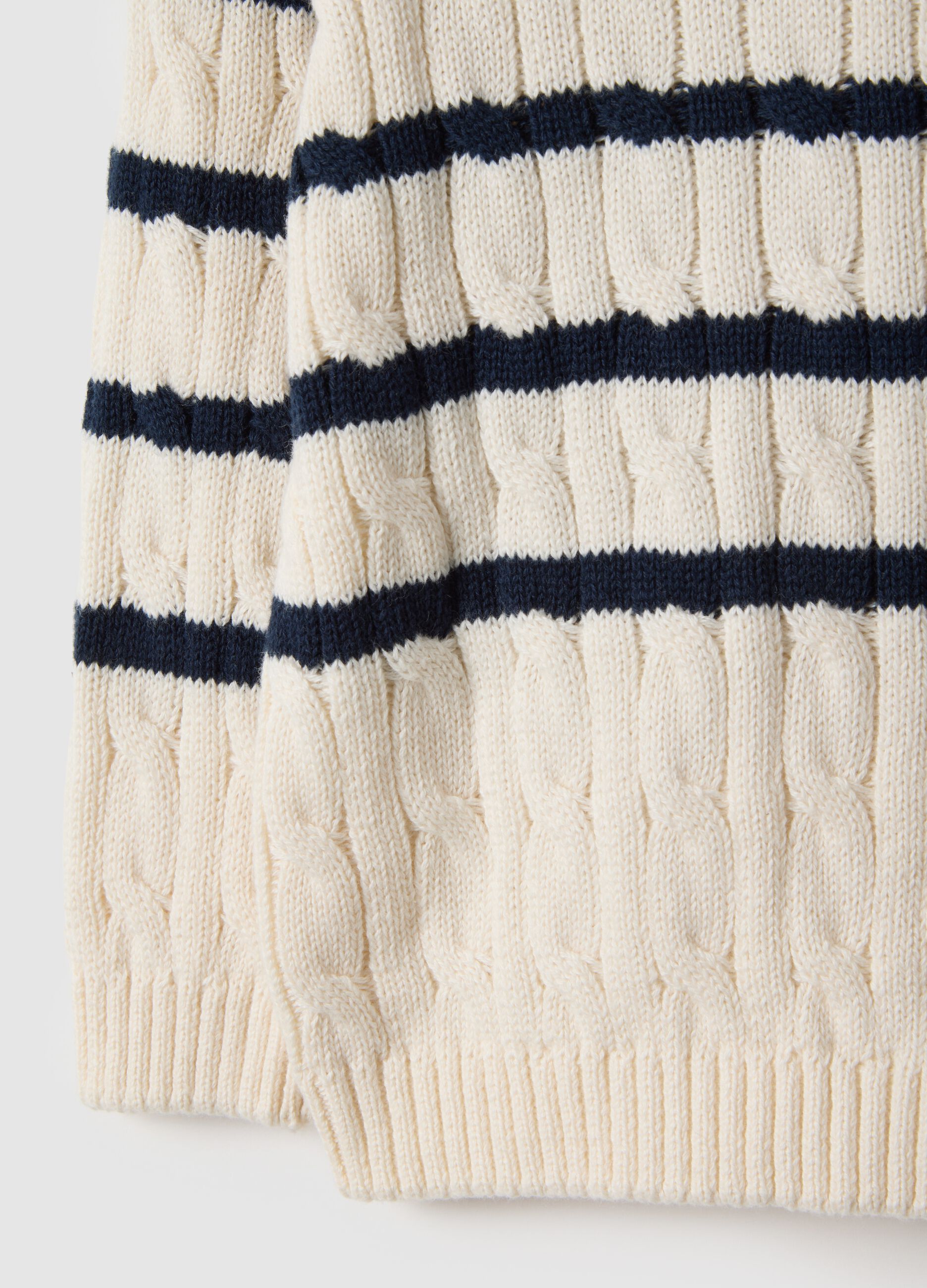 Striped multicolour pure cotton jumper, regular fit for baby