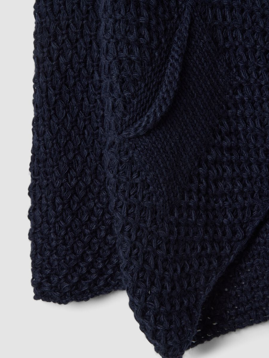 Regular fit blue woven knit cardigan_5