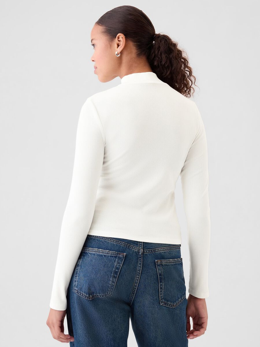 Ribbed T-shirt in stretch modal and cotton_2