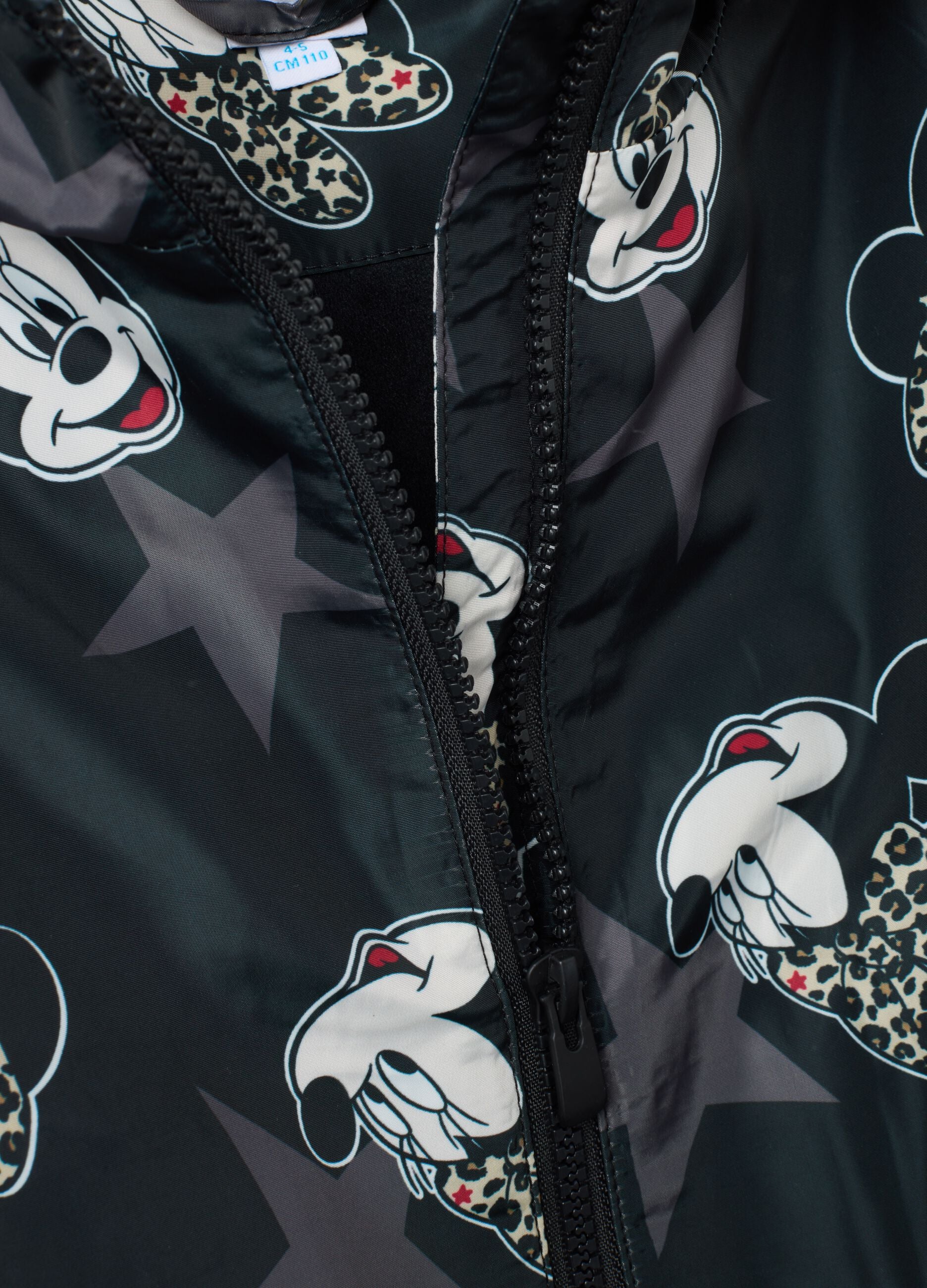 Black waterproof girls' jacket with hood
