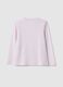 Girl's pure cotton purple T-shirt regular fit with bow_1