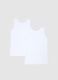 Twin pack of white cotton vests for boys, regular fit_1