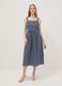 Blue pure cotton strappy dress with a summer print_1