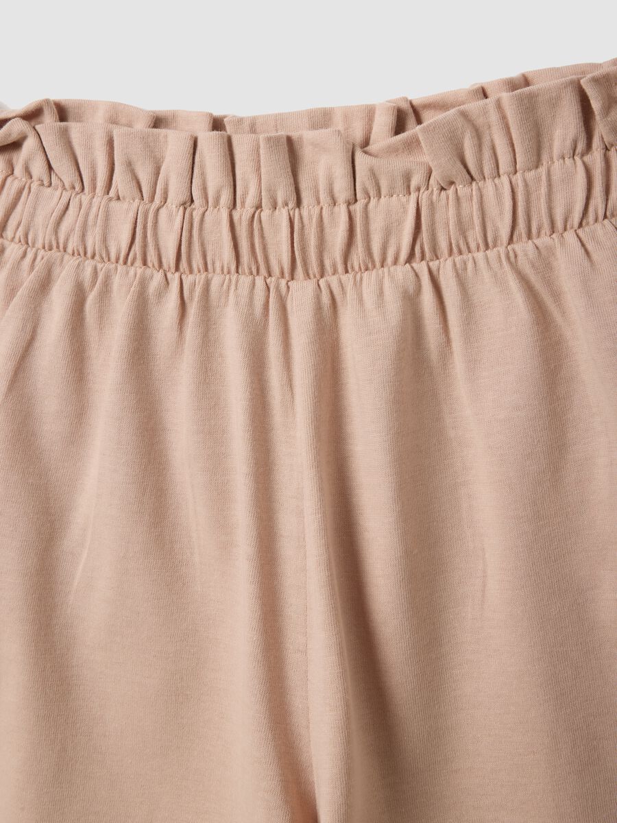 White and pink pure cotton set with T-shirt and shorts_3