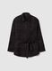 Black viscose blend oversized fit check semi-transparent shirt_4
