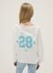 White pure cotton oversized fit girls' sweatshirt with boat neckline_1