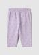 Lilac stretch cotton leggings for girls with butterflies_0