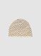 Beige stretch cotton hat with animal print for girls_1