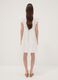 White pure cotton dress with broderie floral embroidery and V-neck_3
