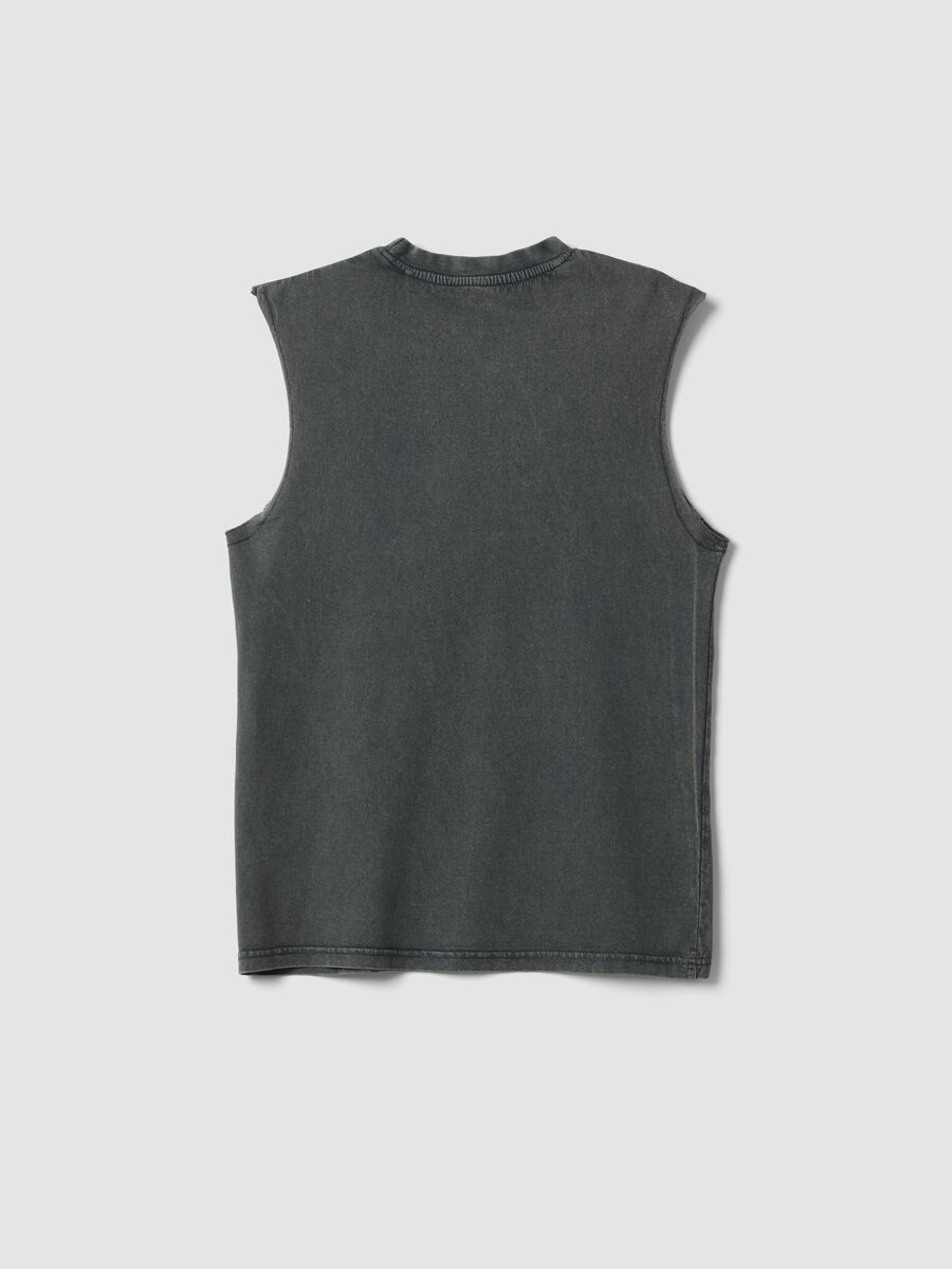 Canotta nera in puro cotone oversize_4