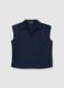 Sleeveless blouse in pure blue viscose, regular fit with V-neck_4