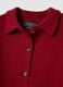 Red polo neck cardigan in pure cotton regular fit_5