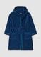 Blue organic cotton hooded bathrobe for boys_0
