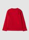 Red pure organic cotton T-shirt with varsity print for boys_1