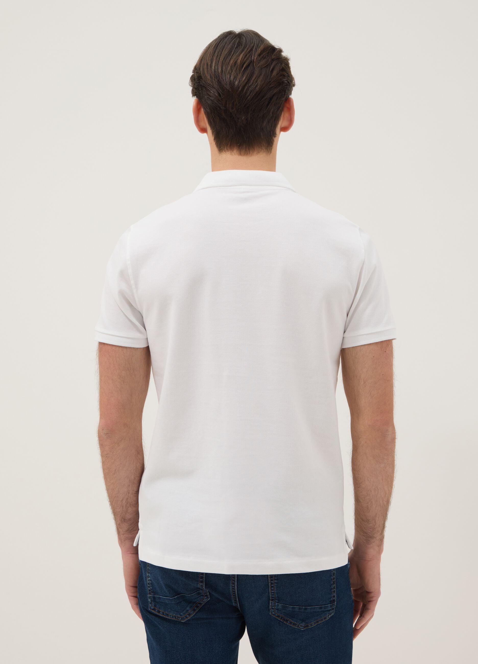White Slim Fit Pure Cotton Polo